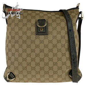 Gucci leather pouch bag Tan Abbey GG canvas Crossbody brown Beige shoulder
